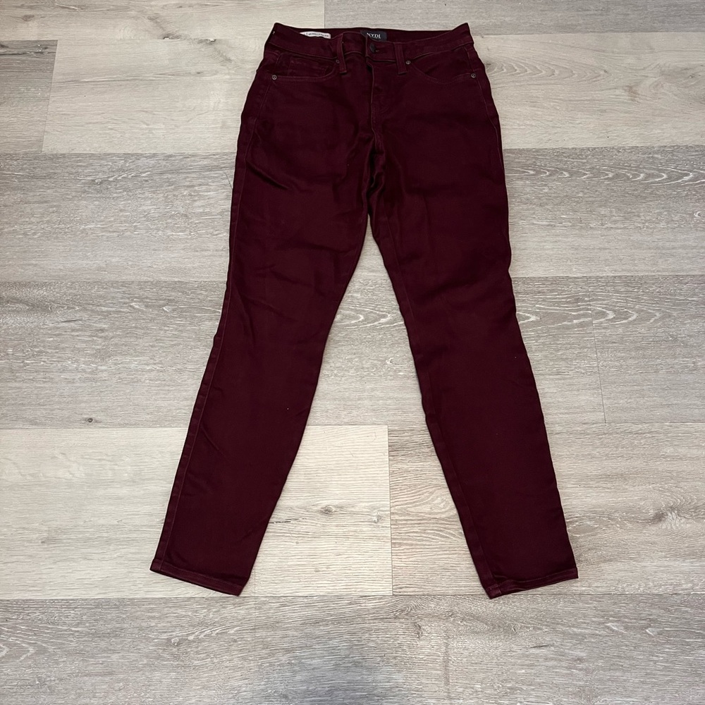 Red NYDJ stretch skinny jeans